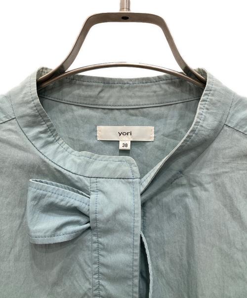 YORI（ヨリ）YORI (ヨリ) リボンタイブラウス ブルー サイズ:38の古着・服飾アイテム