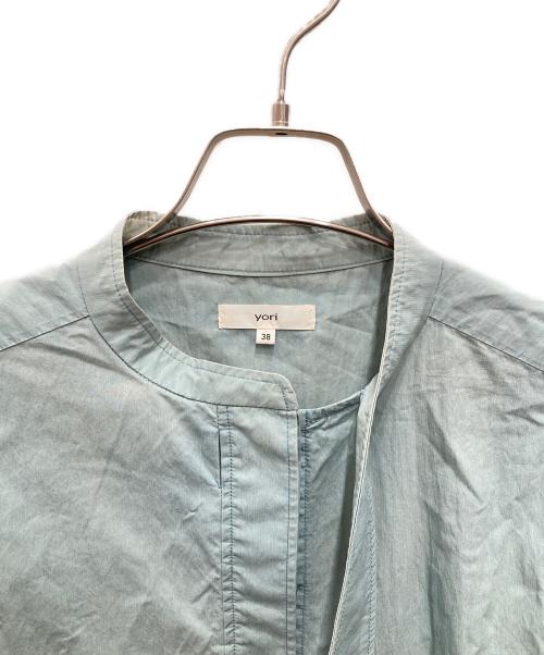 YORI（ヨリ）YORI (ヨリ) リボンタイブラウス ブルー サイズ:38の古着・服飾アイテム
