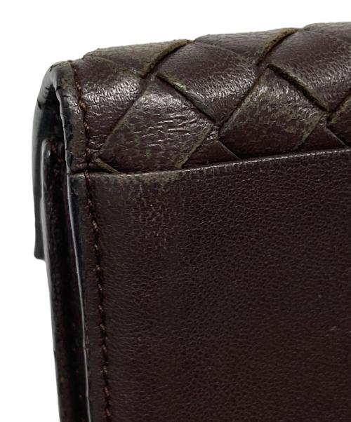 BOTTEGA VENETA（ボッテガベネタ）BOTTEGA VENETA (ボッテガベネタ) イントレチャートカードケース ブラウンの古着・服飾アイテム