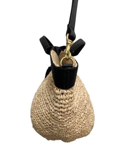 VIOLAd'ORO（ヴィオラドーロ）VIOLAd'ORO (ヴィオラドーロ) 2wayラフィアショルダーバッグ ベージュの古着・服飾アイテム