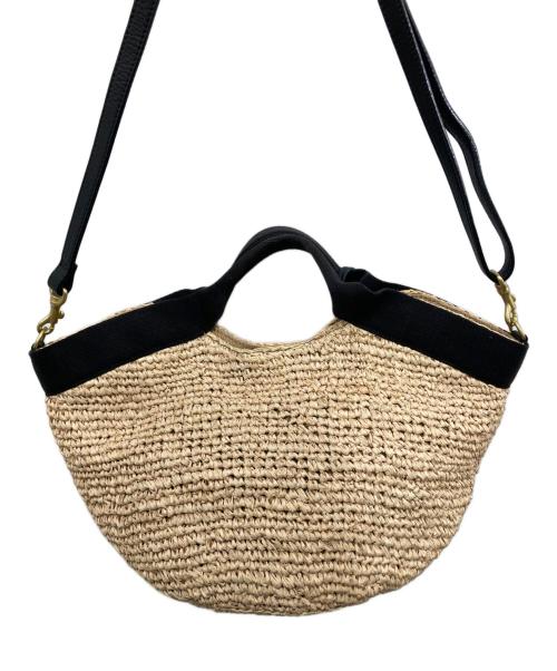 VIOLAd'ORO（ヴィオラドーロ）VIOLAd'ORO (ヴィオラドーロ) 2wayラフィアショルダーバッグ ベージュの古着・服飾アイテム