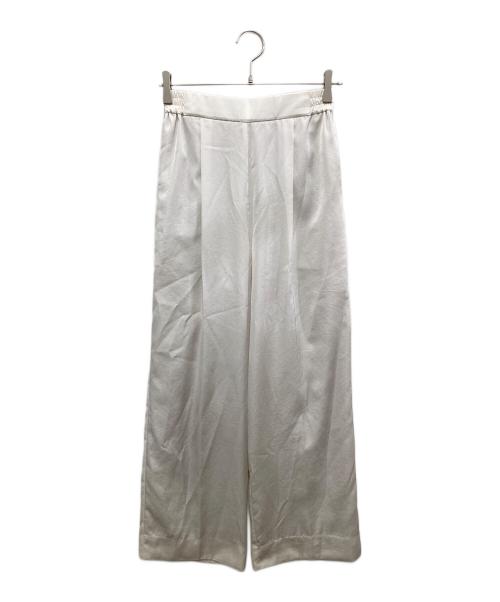 YORI（ヨリ）YORI (ヨリ) サテンワイドパンツ ホワイト サイズ:36の古着・服飾アイテム