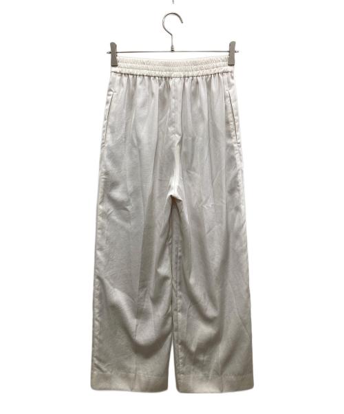 YORI（ヨリ）YORI (ヨリ) サテンワイドパンツ ホワイト サイズ:36の古着・服飾アイテム