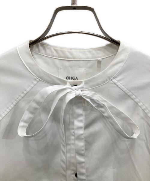OHGA（オオガ）OHGA (オオガ) リボンタイシャツ ホワイト サイズ:Freeの古着・服飾アイテム