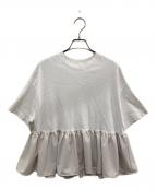 YORIヨリ）の古着「ヘムフリルワイドカットソー」｜ホワイト