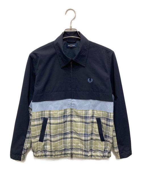 FRED PERRY（フレッドペリー）FRED PERRY (フレッドペリー) Panelled Caban Jacket/パネルドキャバンジャケット ネイビー×ベージュ サイズ:Ｍの古着・服飾アイテム