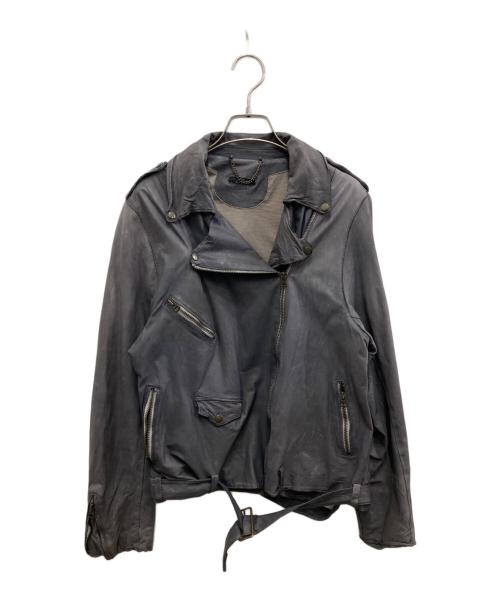 sisii（シシ）sisii (シシ) レザーライダースジャケット グレー サイズ:17の古着・服飾アイテム