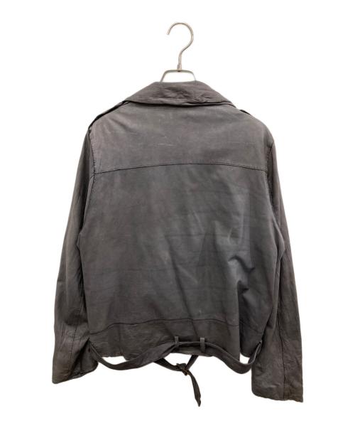 sisii（シシ）sisii (シシ) レザーライダースジャケット グレー サイズ:17の古着・服飾アイテム