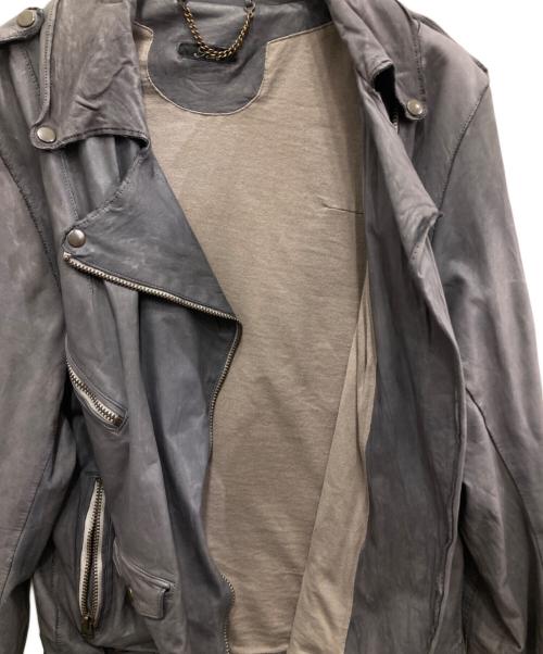 sisii（シシ）sisii (シシ) レザーライダースジャケット グレー サイズ:17の古着・服飾アイテム