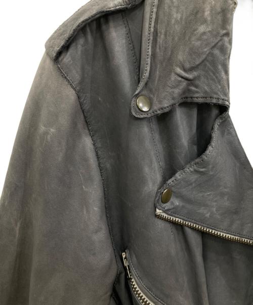 sisii（シシ）sisii (シシ) レザーライダースジャケット グレー サイズ:17の古着・服飾アイテム