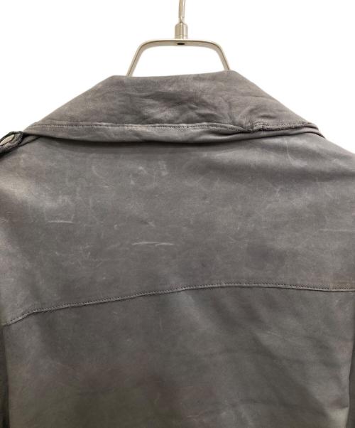 sisii（シシ）sisii (シシ) レザーライダースジャケット グレー サイズ:17の古着・服飾アイテム