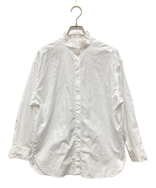 UNITED ARROWS TOKYO（ユナイテッドアローズトウキョウ）UNITED ARROWS TOKYO (ユナイテッドアローズトウキョウ) スタンドカラーフリルブラウス ホワイト サイズ:36の古着・服飾アイテム