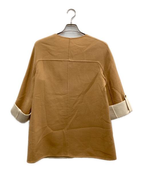 OLD ENGLAND（オールドイングランド）OLD ENGLAND (オールドイングランド) ノーカラーコート ブラウン サイズ:38の古着・服飾アイテム