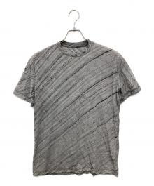 POSTELEGANT（ポステレガント）の古着「Hand Print Light Cotton Tee/ハンドプリントライトコットンティー」｜グレー