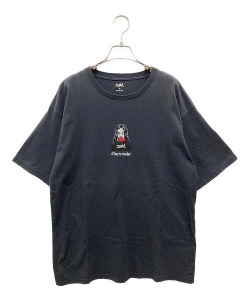 X-GIRL（エックスガール）X-girl (エックスガール) プリントTシャツ グレー サイズ:XLの古着・服飾アイテム
