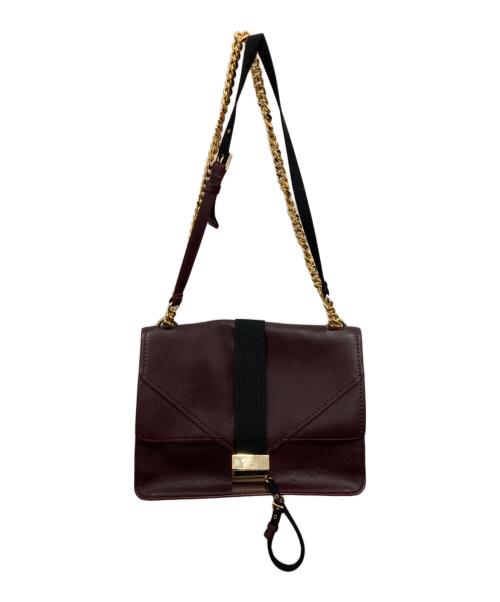 BOSS HUGO BOSS（ボス ヒューゴボス）BOSS HUGO BOSS (ボス ヒューゴボス) チェーンショルダー2WAYバッグ バーガンディーの古着・服飾アイテム