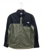 THE NORTH FACEザ ノース フェイス）の古着「L/S Nuptse Shirt/ロングスリーブヌプシシャツ」｜カーキ×ブラック