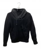 DIESEL-COディーゼルーコー）の古着「00s switching hoodie knit jacket/00s スウィッチング フーディー ニット ジャケット」｜ブラック
