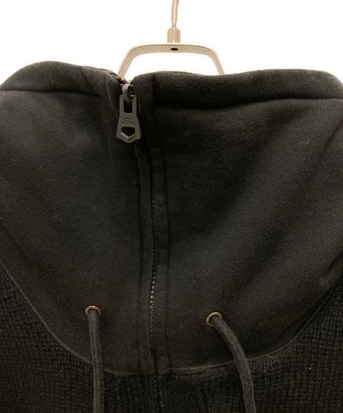 DIESEL-CO（ディーゼルーコー）DIESEL-CO (ディーゼルーコー) 00s switching hoodie knit jacket/00s スウィッチング フーディー ニット ジャケット ブラック サイズ:Sの古着・服飾アイテム