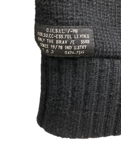 DIESEL-CO（ディーゼルーコー）DIESEL-CO (ディーゼルーコー) 00s switching hoodie knit jacket/00s スウィッチング フーディー ニット ジャケット ブラック サイズ:Sの古着・服飾アイテム