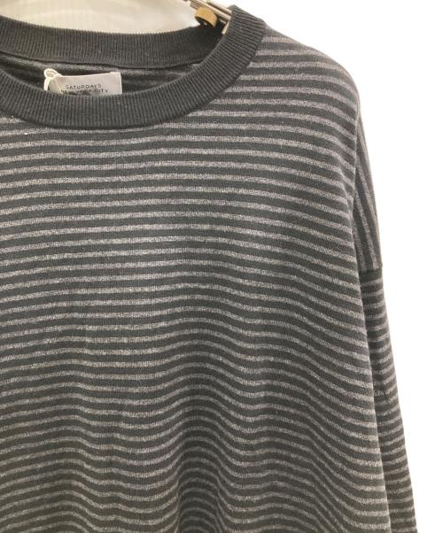 SATURDAYS SURF NYC（サタデーズサーフニューヨーク）SATURDAYS SURF NYC (サタデーズサーフニューヨーク) コットンカシミヤクルーネックニット ブラック サイズ:Ｌの古着・服飾アイテム