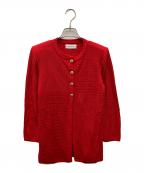 Yves Saint Laurentイヴサンローラン）の古着「金釦ニットカーディガン」｜レッド