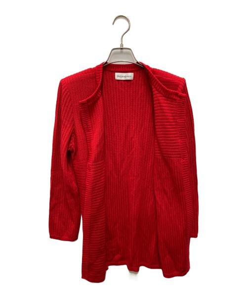 Yves Saint Laurent（イヴサンローラン）Yves Saint Laurent (イヴサンローラン) 金釦ニットカーディガン レッド サイズ:Mの古着・服飾アイテム