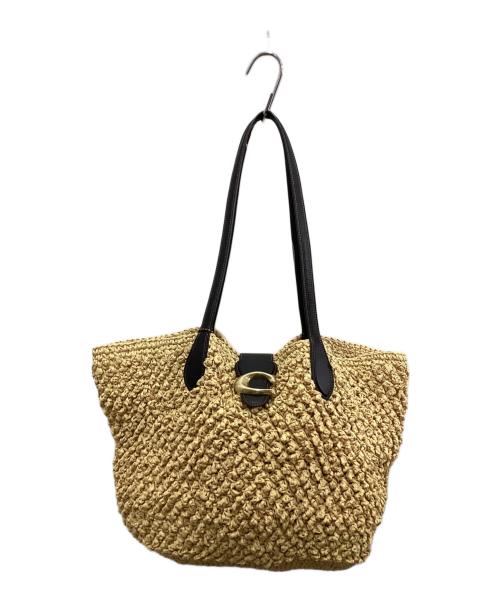 COACH（コーチ）COACH (コーチ) ペーパーストロー スモールトートバッグ ベージュの古着・服飾アイテム