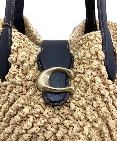 COACH（コーチ）COACH (コーチ) ペーパーストロー スモールトートバッグ ベージュの古着・服飾アイテム