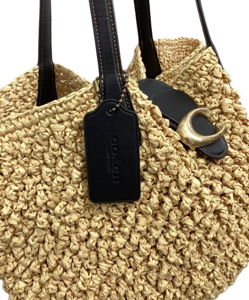 COACH（コーチ）COACH (コーチ) ペーパーストロー スモールトートバッグ ベージュの古着・服飾アイテム