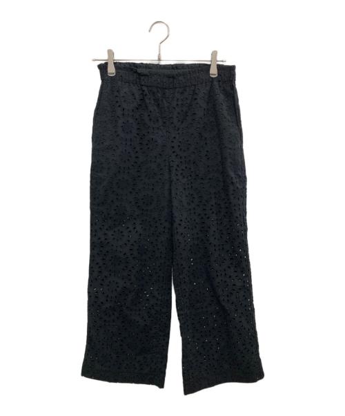 BALLSEY（ボールジィ）BALLSEY (ボールジィ) コットンカットワークレース セミワイドパンツ ブラック サイズ:36の古着・服飾アイテム