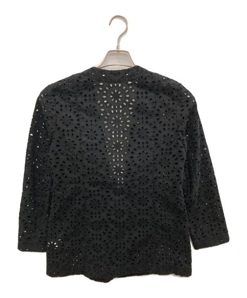 BALLSEY（ボールジィ）BALLSEY (ボールジィ) コットンカットワークレース ノーカラージャケット ブラック サイズ:36の古着・服飾アイテム