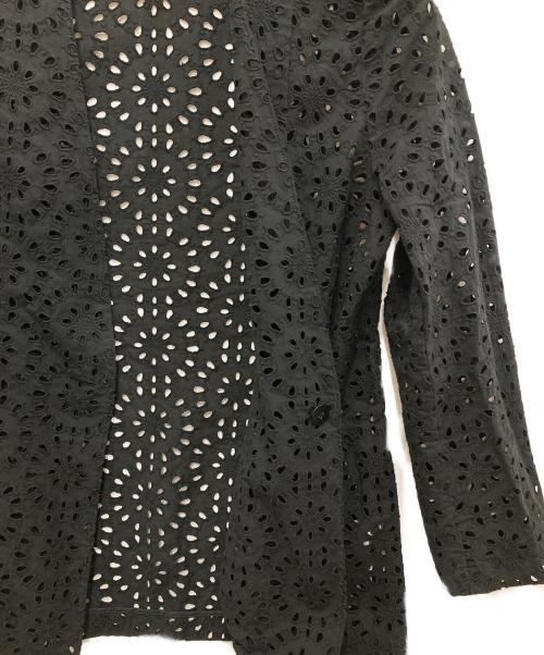 BALLSEY（ボールジィ）BALLSEY (ボールジィ) コットンカットワークレース ノーカラージャケット ブラック サイズ:36の古着・服飾アイテム