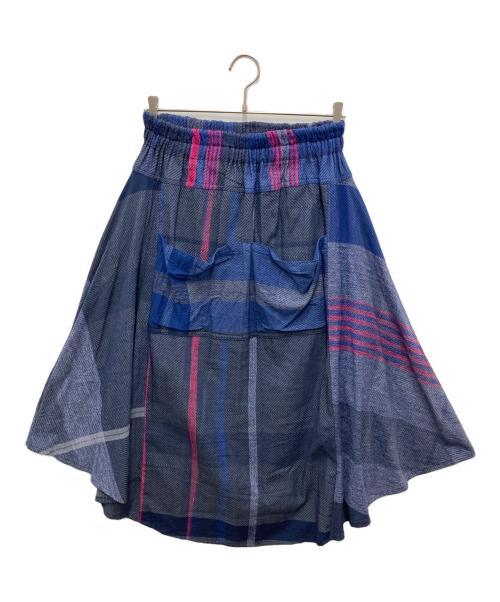 tamaki niime（タマキ ニイメ）tamaki niime (タマキ ニイメ) ランダムテキスタイルスカート ネイビー サイズ:表記無し(実寸ご確認ください）の古着・服飾アイテム