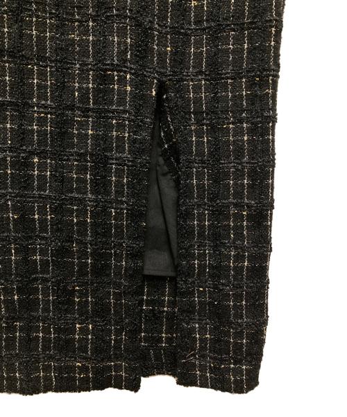 LeJa（レジャ）leja (レジャ) ツイードハイウエストパフスリーブドレスワンピース ブラック サイズ:Fの古着・服飾アイテム