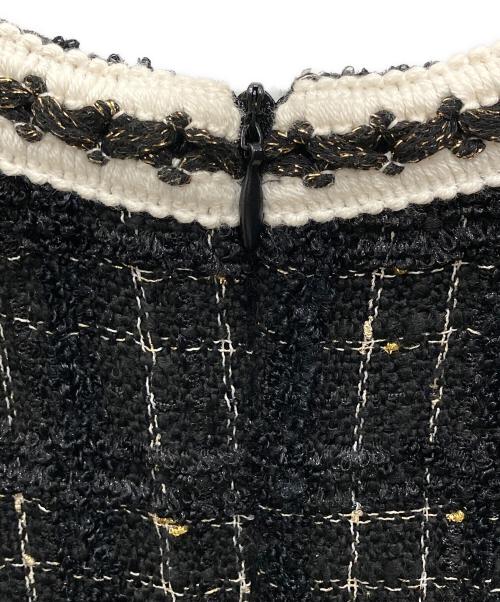 LeJa（レジャ）leja (レジャ) ツイードハイウエストパフスリーブドレスワンピース ブラック サイズ:Fの古着・服飾アイテム