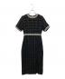 leja（レジャ）の古着「ツイードハイウエストパフスリーブドレスワンピース」｜ブラック