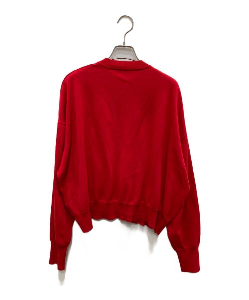 journal standard luxe（ジャーナルスタンダード ラックス）JOURNAL STANDARD LUXE (ジャーナルスタンダード リュクス) ハイツイストテンジククルーネックカーディガン レッド サイズ:記載なし（実寸参考）の古着・服飾アイテム