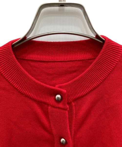 journal standard luxe（ジャーナルスタンダード ラックス）JOURNAL STANDARD LUXE (ジャーナルスタンダード リュクス) ハイツイストテンジククルーネックカーディガン レッド サイズ:記載なし（実寸参考）の古着・服飾アイテム