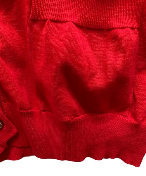 journal standard luxe（ジャーナルスタンダード ラックス）JOURNAL STANDARD LUXE (ジャーナルスタンダード リュクス) ハイツイストテンジククルーネックカーディガン レッド サイズ:記載なし（実寸参考）の古着・服飾アイテム