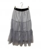 La boutique BonBonラブティックボンボン）の古着「シアーオーガンジーティアードスカート」｜グリーン