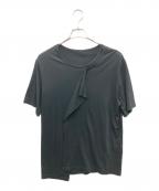 GROUND Yグラウンドワイ）の古着「デフォームドドレープショートカットソー」｜ブラック