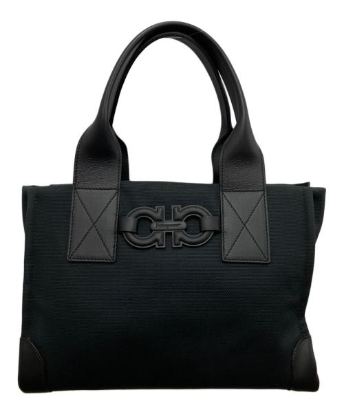 Salvatore Ferragamo（サルヴァトーレ フェラガモ）Salvatore Ferragamo (サルヴァトーレ フェラガモ) ダブルガンチーニハンドバッグ ブラックの古着・服飾アイテム
