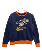POLO RALPH LAURENポロ・ラルフローレン）の古着「ウルフカレッジクルースウェット」｜ネイビー