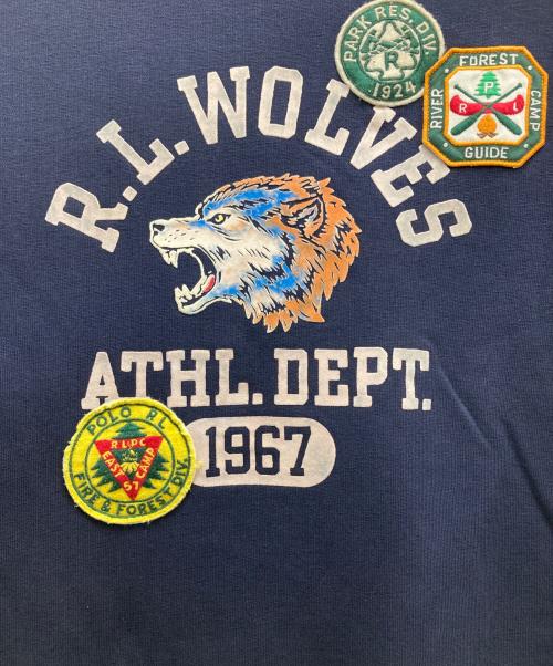 POLO RALPH LAUREN（ポロ・ラルフローレン）POLO RALPH LAUREN (ポロ・ラルフローレン) ウルフカレッジクルースウェット ネイビー サイズ:180/100Aの古着・服飾アイテム