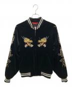 hoshihimeホシヒメ）の古着「刺繍ベロアスカジャン」｜ブラック