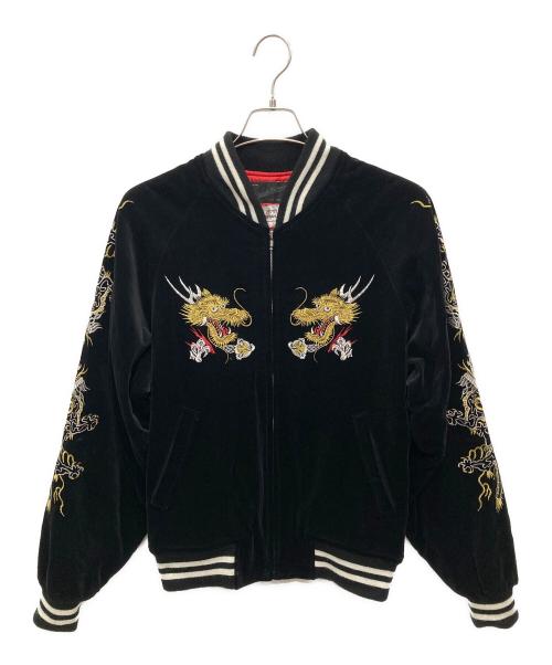 hoshihime（ホシヒメ）hoshihime (ホシヒメ) 刺繍ベロアスカジャン ブラック サイズ:LLの古着・服飾アイテム