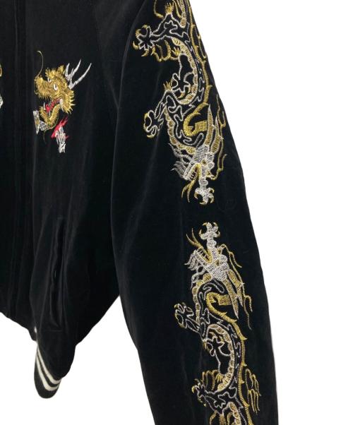 hoshihime（ホシヒメ）hoshihime (ホシヒメ) 刺繍ベロアスカジャン ブラック サイズ:LLの古着・服飾アイテム