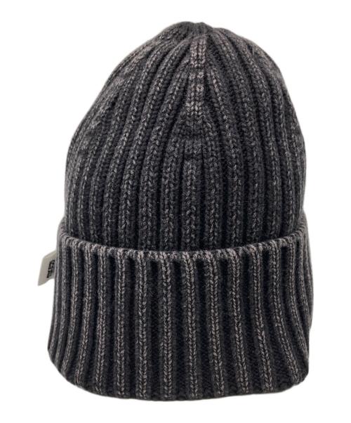 AAPE NOW（エイエイプナウ）AAPE NOW (エイエイプナウ) MOONFACE PATCH KNIT BEANIE/ムーンフェイス パッチ ニット ビーニー ブラック サイズ:22cmの古着・服飾アイテム