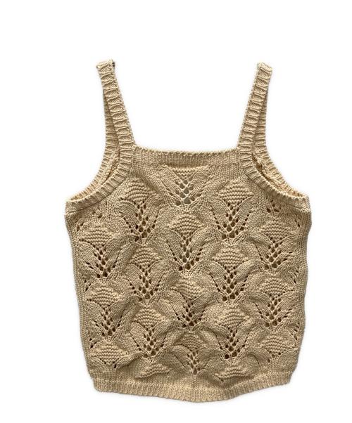 6(ROKU) BEAUTY&YOUTH（ロク ビューティーアンドユース）6(ROKU) BEAUTY&YOUTH (ロク ビューティーアンドユース) LILY YARN SUKASHI KNIT CAMISOLE/リリヤン スカシ ニット ベージュ サイズ:Freeの古着・服飾アイテム